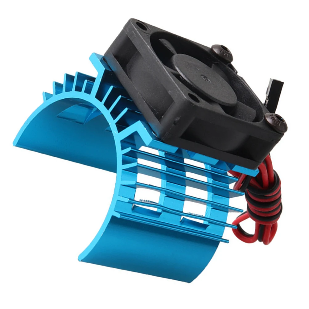 

1/10 Scale Car 540 550 Brush Motor Aluminum Heatsink System Fan Blue Cooling For Stock Modified Motors Electric Boats High