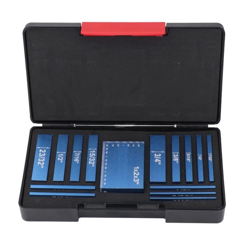 15Pcs Height Gauge Set Clear Accurate Scales Aluminum Setup Bars For Woodworking 100mm