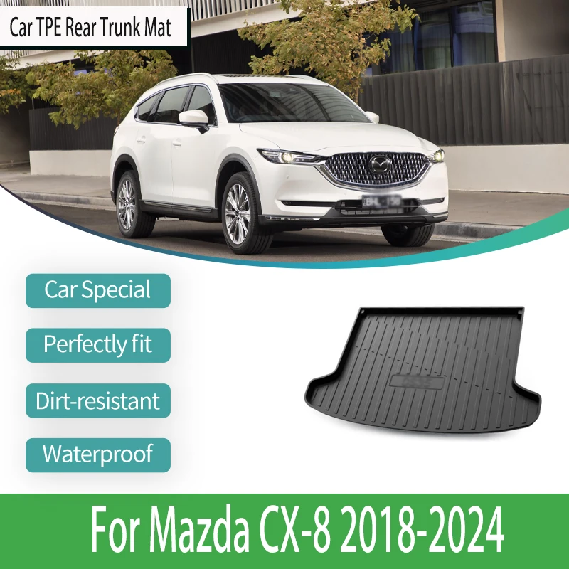 

Fit For Mazda CX-8 CX 8 CX8 2018-2024 Car Rear Trunk Mats TPE Durable Waterproof Luggage Carpet Automobile Interior Accessories