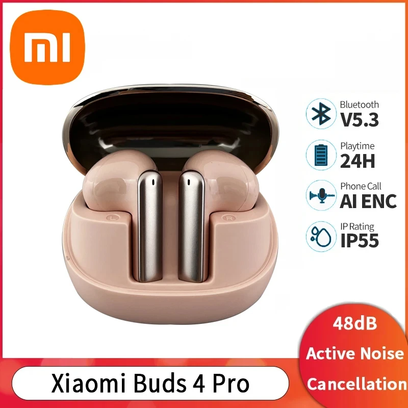 

XIAOMI Buds 4 Pro TWS Wireless Earphones Bluetooth 5.3 HIFI Stereo Sound Headphones Noise Cancelling Sport Touch Control Earbuds