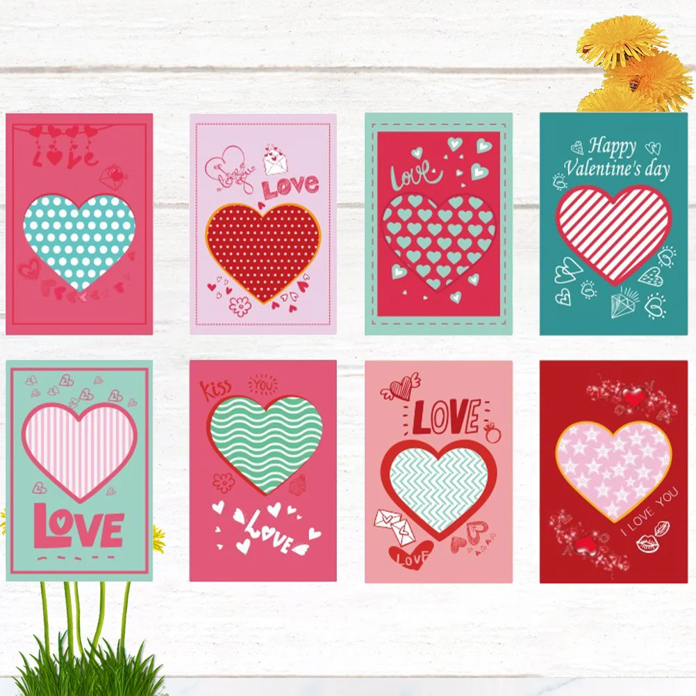 40 Sheets Heart Greeting Cards Valentine Printing Paper Eco-Friendly Love Wishes Romantic Holiday Blessing Party Invitation