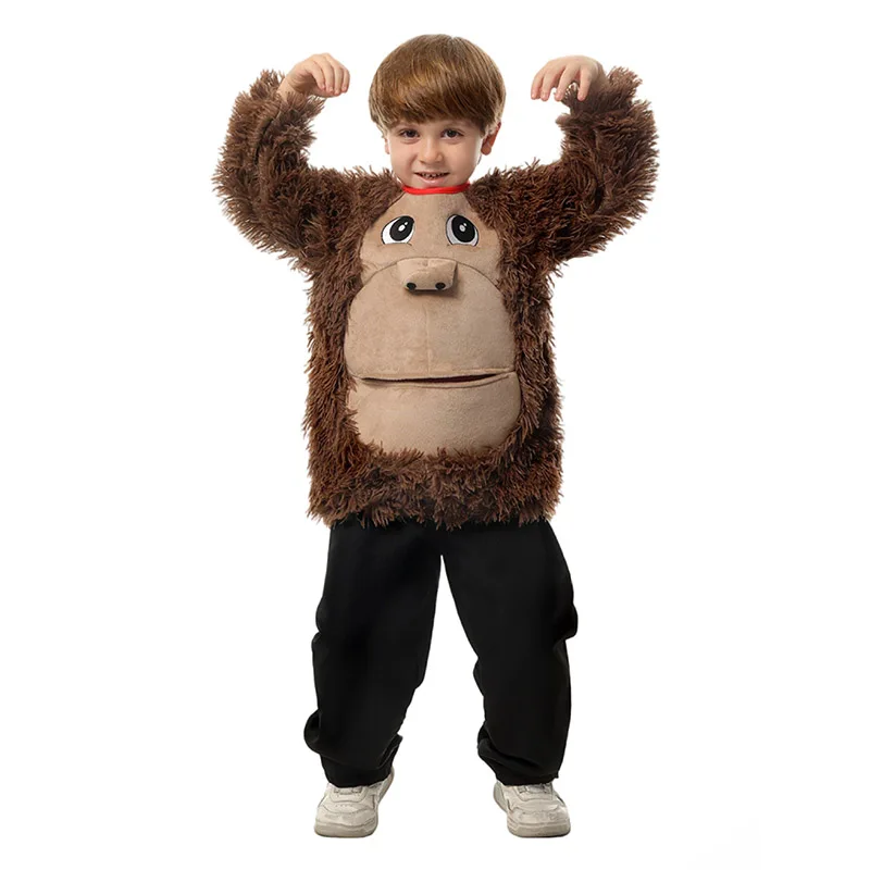 

Toddler Gorilla Pullover Costume, Adorable Plush Monkey Jumpsuit, Halloween Trick - or - Treat Dress Up