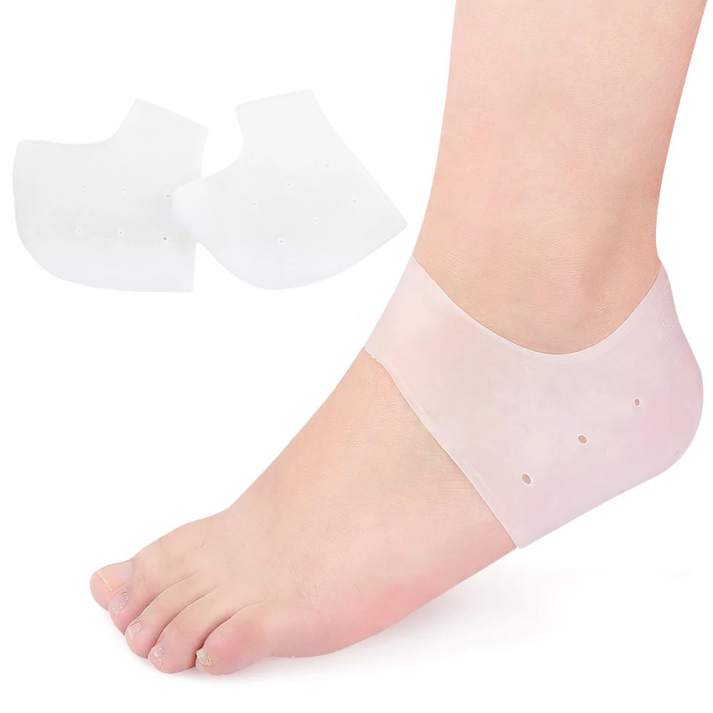 2Pcs Silicone Feet Care Socks Moisturizing Gel Heel Thin Socks with Hole Cracked Foot Skin Care Protectors Foot Care Unisex