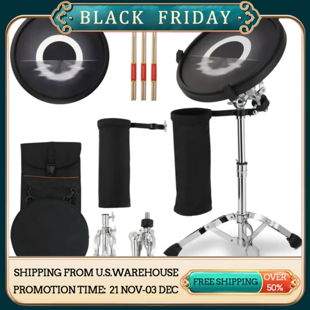 

12in Drum Practice Pad Kit with Snare Drum Stand Backpack Drumsticks This 12in Drum Practice Pad is the dream one for you Drums