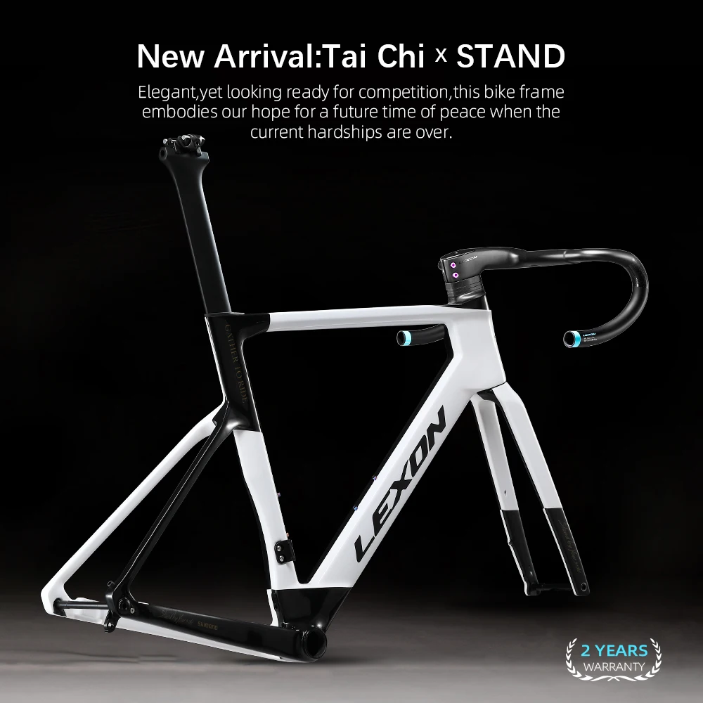 LEXON STAND T1000 Carbon-Rennradrahmen 700C Scheibenbremse Vollständige interne Kabelführung Steckachse 142mm Glänzendes Angebot Fahrradrahmenset