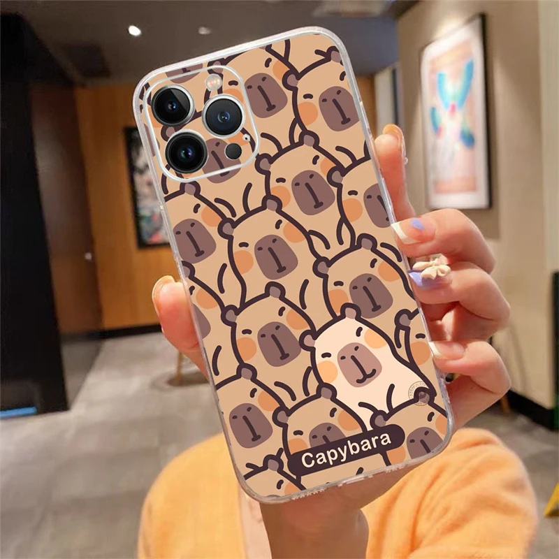 Cute Capybara Phone Case For iphone 16 15 14 Pro Max 16 15 14 13 12 Pro 15Plus iphone 11