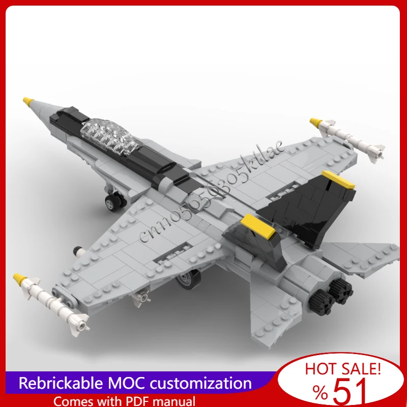 659Parts MOC 1:48 Scale Twin Engine F-18 Fighter Model Modular Building Block Technology Assembly Kid Toy Popular Festival Gifts