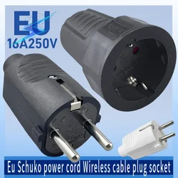 16A Male Female Assembly Receptacle connector french Russia Korea German EU Schuko power cord wireless cable plug Socket 4.8mm p