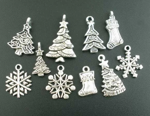 8Seasons Vintage Mixed Gold/Antique Silver Color Christmas-Themed Charms Pendants DIY Making Earrings Necklace Jewelry Findings