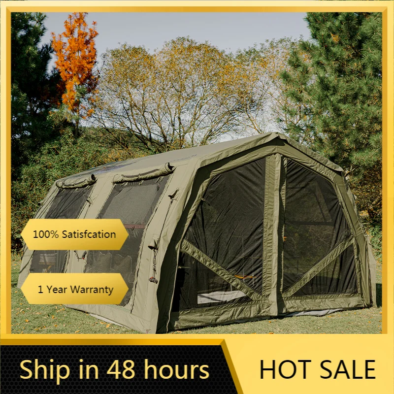 Coody 17.2 Familia Pro Army Green Air Tent, Large Cotton Tunnel Tent For Family Camping Party