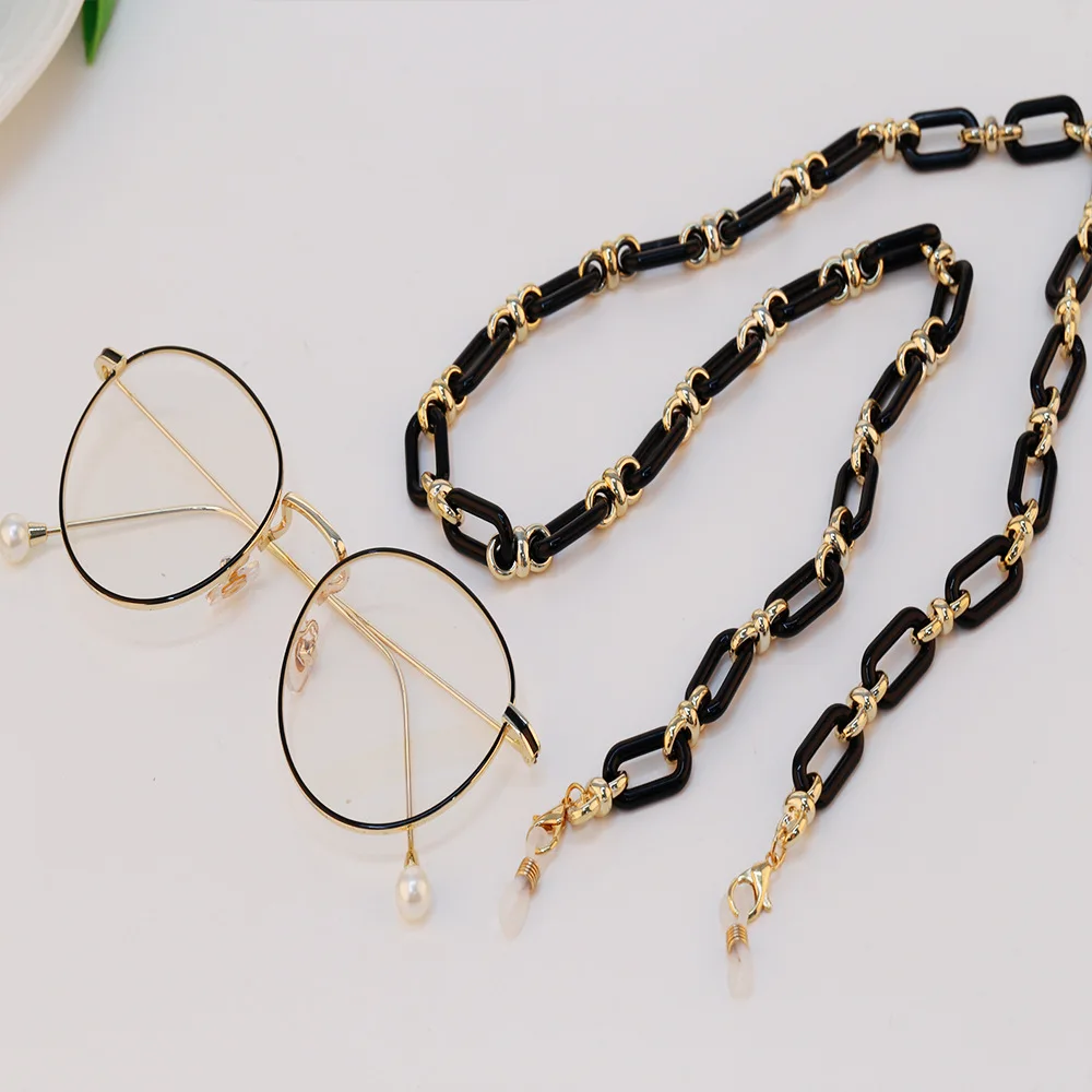 Black Sunglasses Mask Chains Lanyard For Women Men Crystal Eyeglasses Chains Anti-lost Earphone Holder 2021  Fashion Necklace