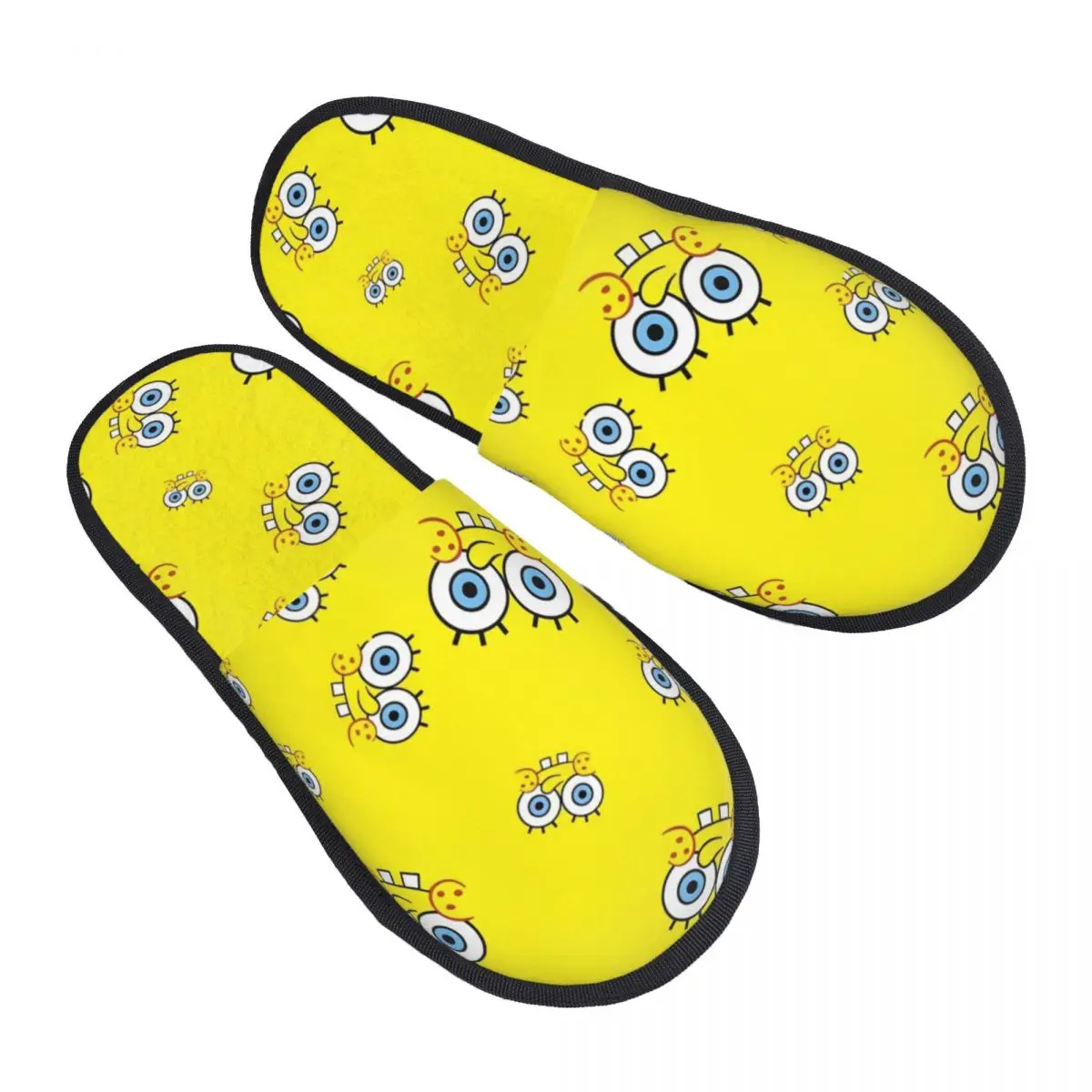 SpongeBobed Anime Cartoon Indoor Slippers with Memory Foam Slipper Gift for Unisex House Shoes with Anti-Skid Sole