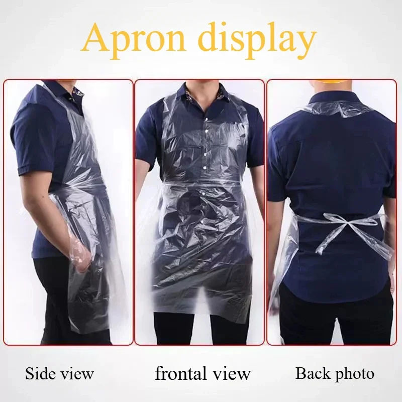 Disposable Gloves  Apron: Waterproof Anti-stain for Haircuts Painting Cooking Hot Pot Restaurants BBQ Convenient Disposable Gear