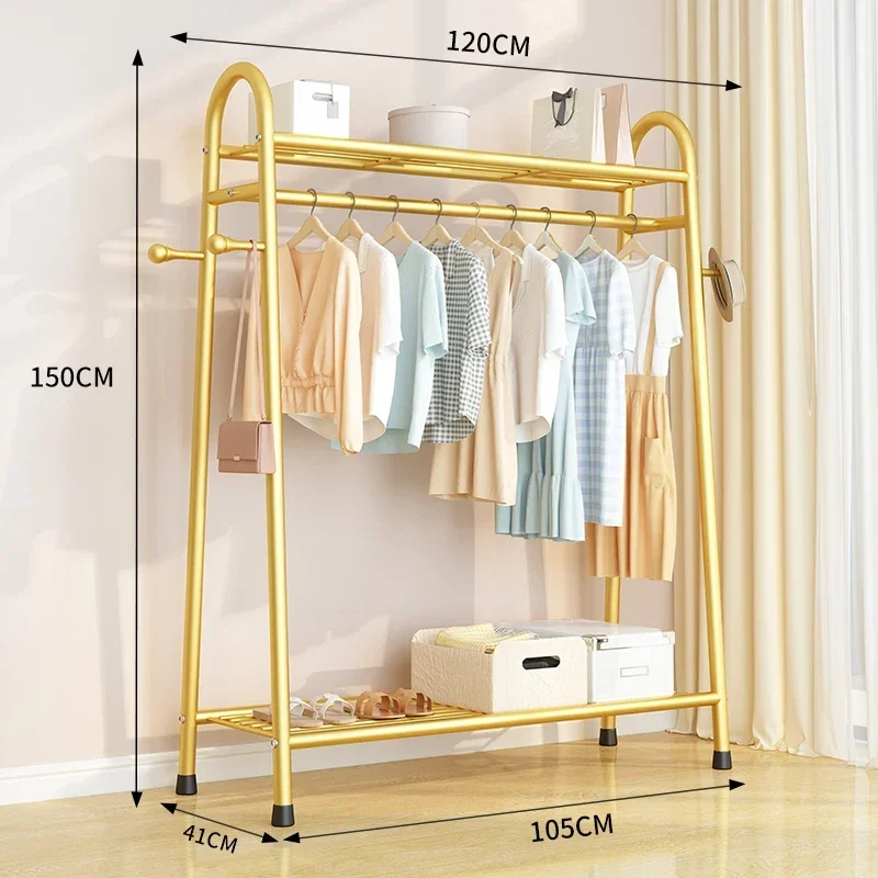 Long Space Saver Rack Metal Hook Design Entryway Modern Fashion Clothes Rack Shoe Foldable Bedroom Room Furniture