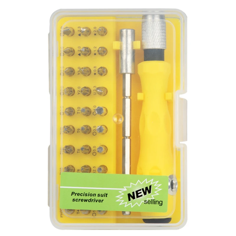 32-in-1 Clock Household Hardware Tools Multi-use Bit  Phillips Screwdriver  Precision Screwdriver Set