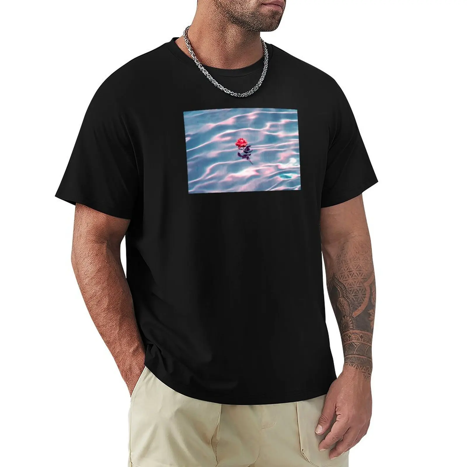 

Rose Floating on Water T-Shirt cotton graphic tees anime tshirt graphic tees for men