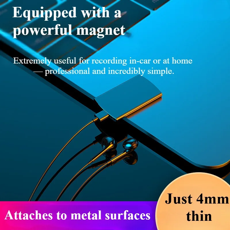 مسجل صوت مغناطيسي احترافي رفيع للغاية - تقليل الضوضاء عالي الدقة، تحرير هاتف OTG، 360 درجة ° التقاط متعدد الاتجاهات، Timestamp #2