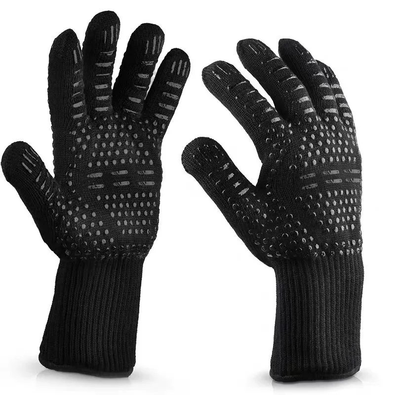 Bbq Gloves High Temperature Resistance 500 800 Degrees Fireproof Heat Insulation Microwave Oven Mitts view 4