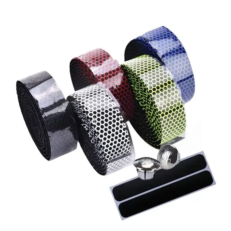 Light Road Bike Handlebar Tape Breathable Fixed Gear Bicycle Bar Tape with 2 Bar Plugs Bicycle Handlebar Tape
