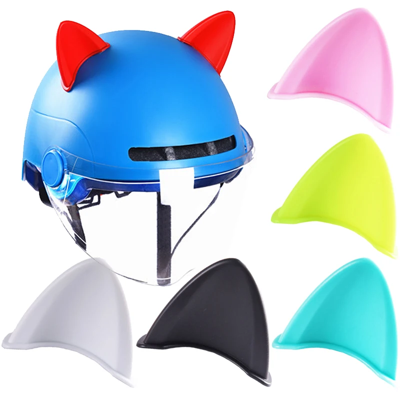 

New Arrivals Colorful Cat Ears Devil Horns Motorcycle Helmet Decor Stickers Motorbike Bicycle Helmet Styling Decoration Decals