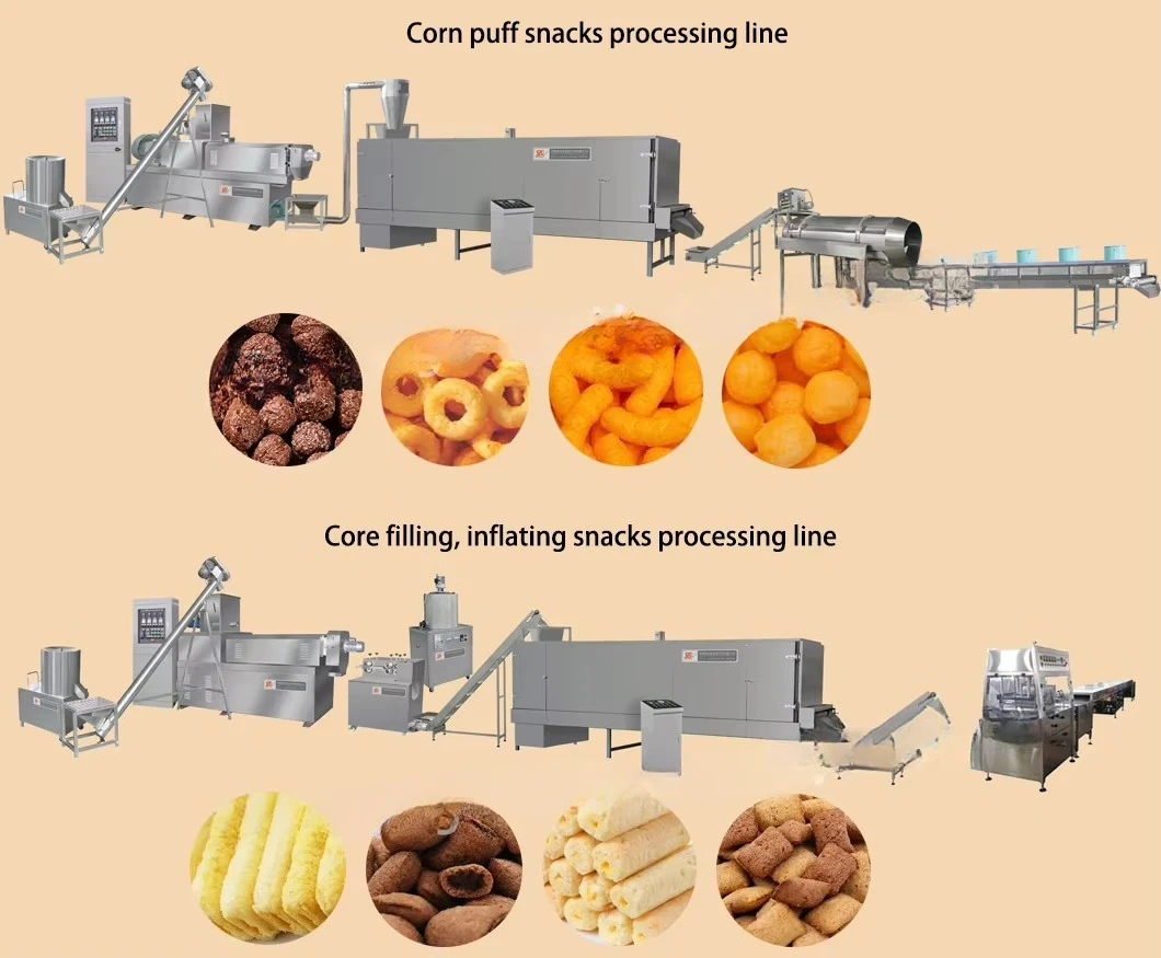 New Technology Corn Sticks Puff Snack Extruder Machine Rice Puffing Processing Line Twin Screw Machine