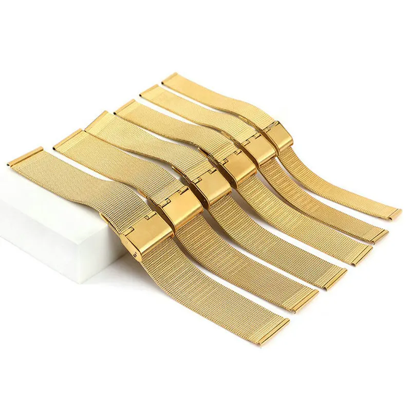 18mm / 20mm Steel Band Milanese Mesh Strap for DW Metal Ultra-thin Universal Stainless Watch Bracelet Gold Color