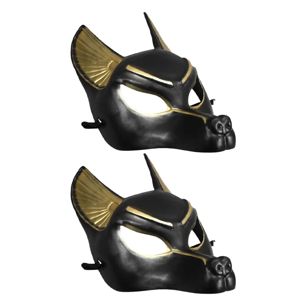 

2pcs Anubis Halloween Cosplay Party Masquerade Mask Decorative Costume Props Festival Ball Mardi Gras Vintage Retro Mask