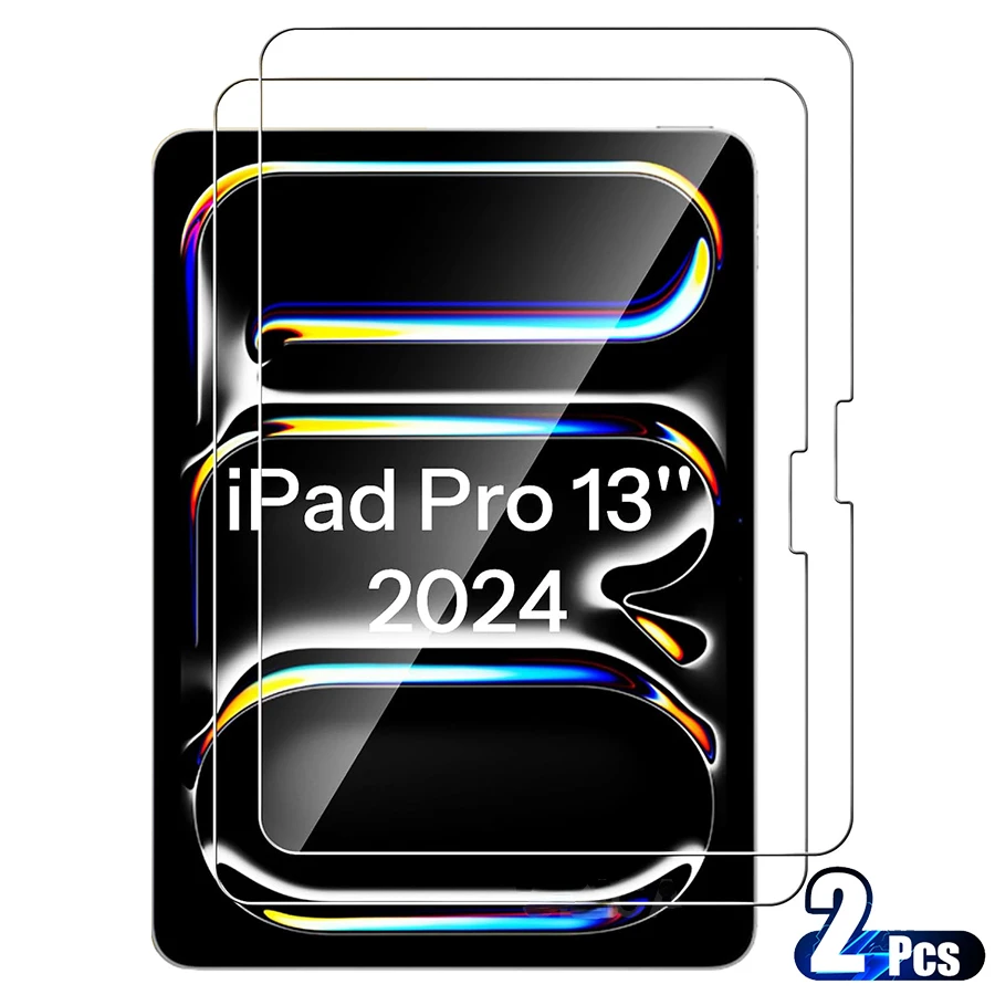 

2PCS For iPad Pro 13 inch M4 2024 Tempered Glass Screen Protector A2926 A3007 Pro 7th Gen Tablet HD Anti-Scratch Protective Film