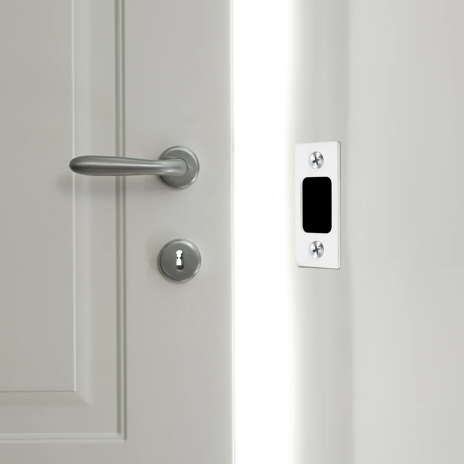 2 Buah Pelat Pengaman Deadbolt Aksesori Penguat Pintu Baja Tahan Karat Pelat Pengaman Deadbolt Tahan Lama Mudah Dipasang