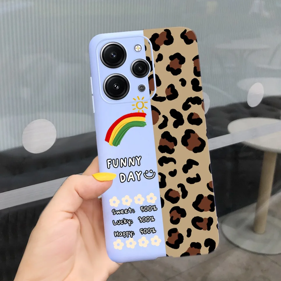 For Xiaomi Redmi 12 Case Candy Color Block Jelly Fashion Pattern For Xiomi Redmi12 Anti-knock Coque Funda On Redmi 12 Soft Etui