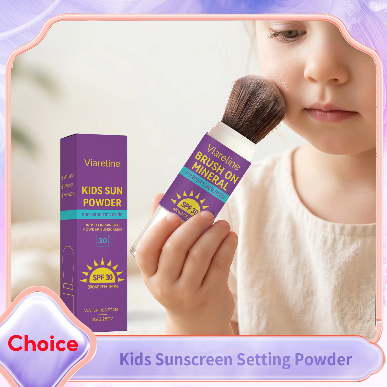 Kids Sunscreen Powder UV Protection Oil Control Waterproof Preventing Sunburn Non-greasy Refreshing Outdoor Skin Sunblock Powder