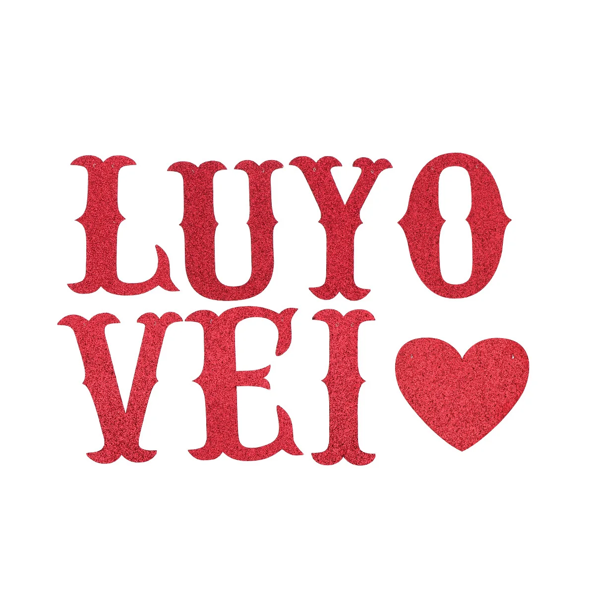 

I Love You Banner 2M Wedding Letter Valentine's Day Decor Bunting Party Decorations Reusable Paper Sturdy String