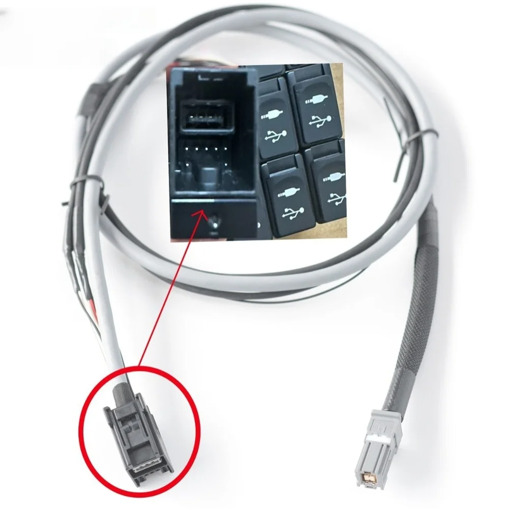 Black USB AUX Cable Compatible with For camry For highlander For corolla For yaris 12V Vehicle Audio System Cable