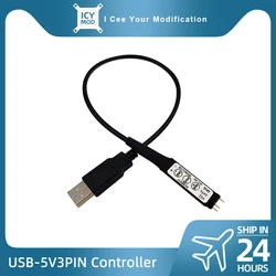 Kontroler USB 5V3PIN zasilacz konwerter Adapter USB-ARGB kabel płyta główna AURA SYNC Wire ręczna regulacja wentylatora