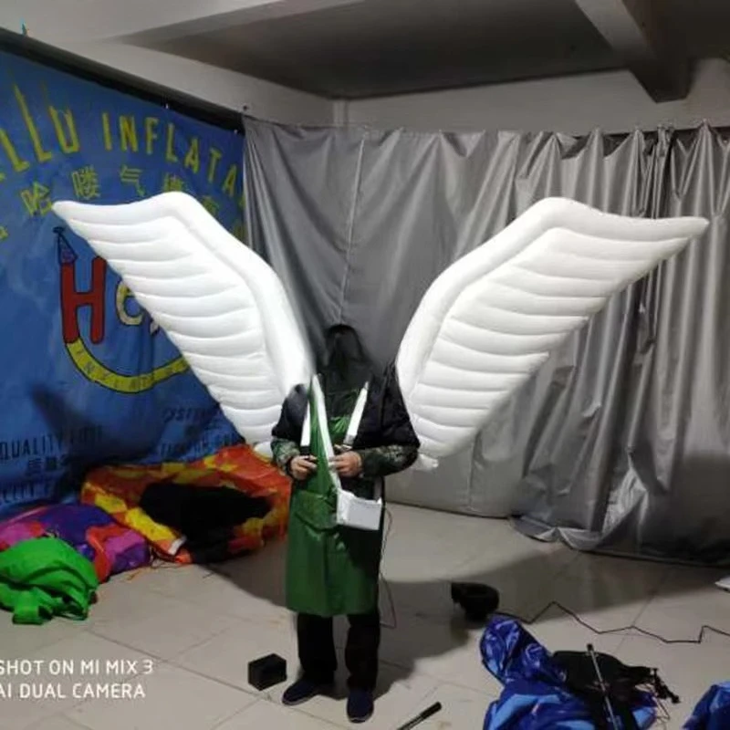 

Stage Performance Wearable White Light Emitting Diode Inflatable Wings Angel Adult Clothing