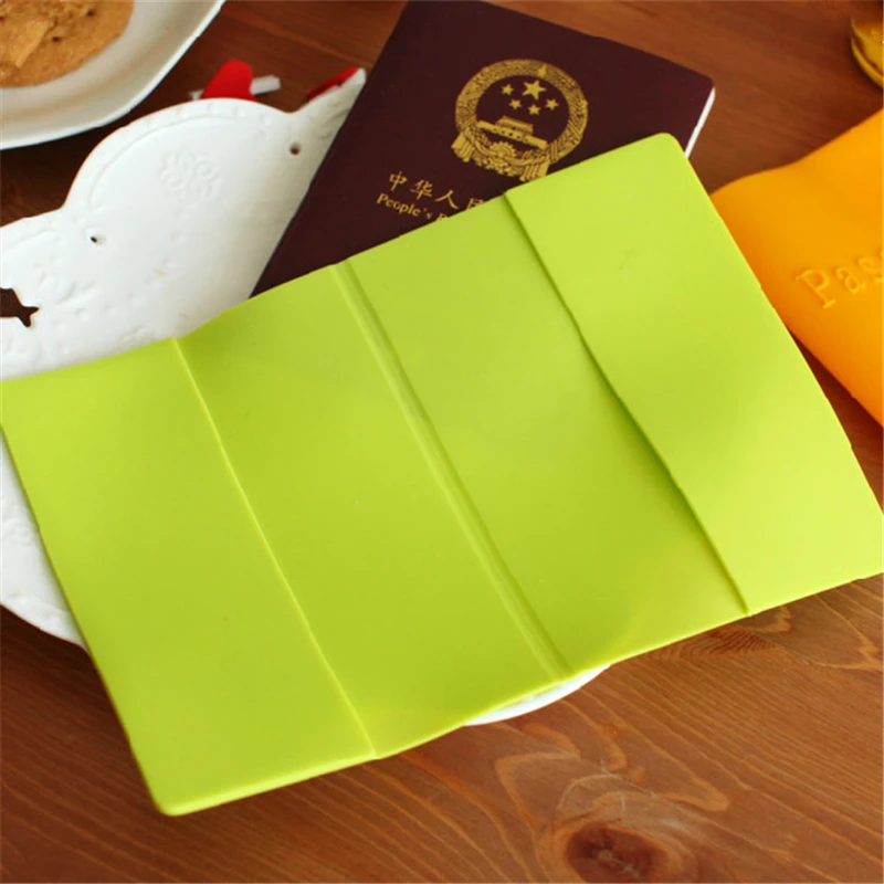 1Pc Business Cards Women Men Passport Holder Leather Bags Passport Cover Silicone Documents Folder