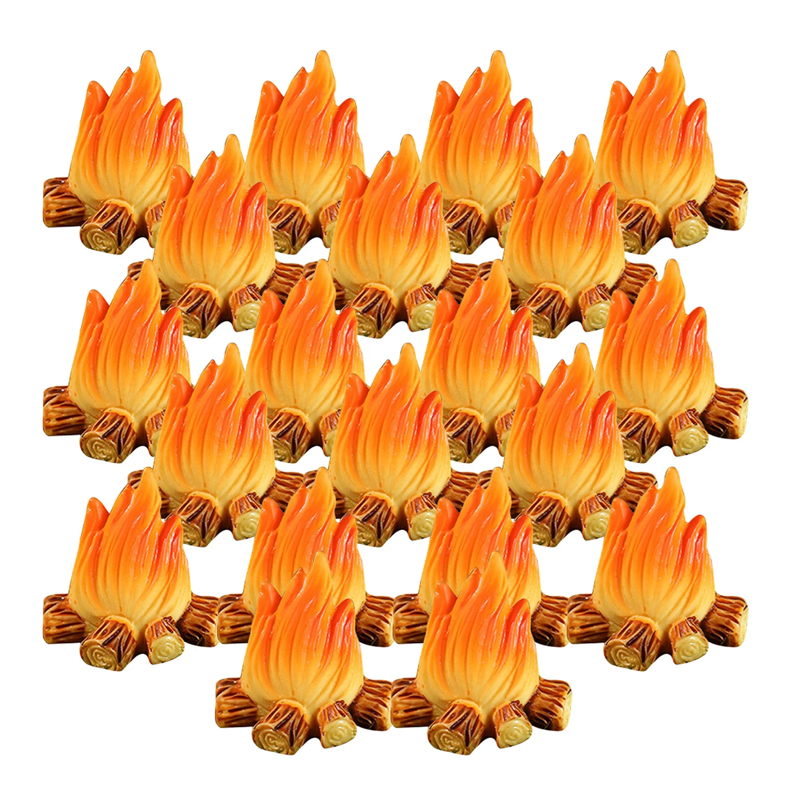 

20pcs Miniature Fire Resin Fake Campfire Decoration For Micro Landscape Scene Setting Camping Party Supplies Fake Flames