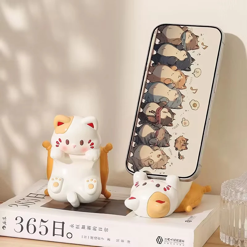 Creative Cat Coffee stores Decoration Phone Stand Kawaii Glasses Storage Holder Home Desk  Ornaments