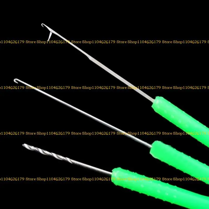 

3Pcs Baits Boilie Drill Stringer Hook Needle Portable Fishing Splicing Needle Baits Drill Needle Baiting Rig Needle