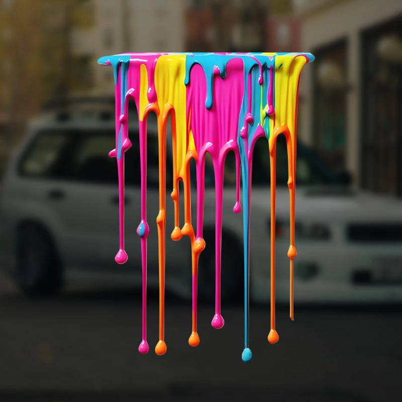 ملصقات سيارة بألوان قوس قزح ذاتية اللصق لمصد الجسم ، شارات فينيل ، إكسسوارات سيارات ، زينة تغطي الخدش ، سائل ، 1 من من.