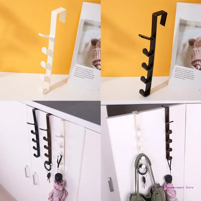 New Multi-purpose Five-segment Hooks Storage Household Hook Rack Clothes Coat Hat Bag Hanger Holder Hot Sale