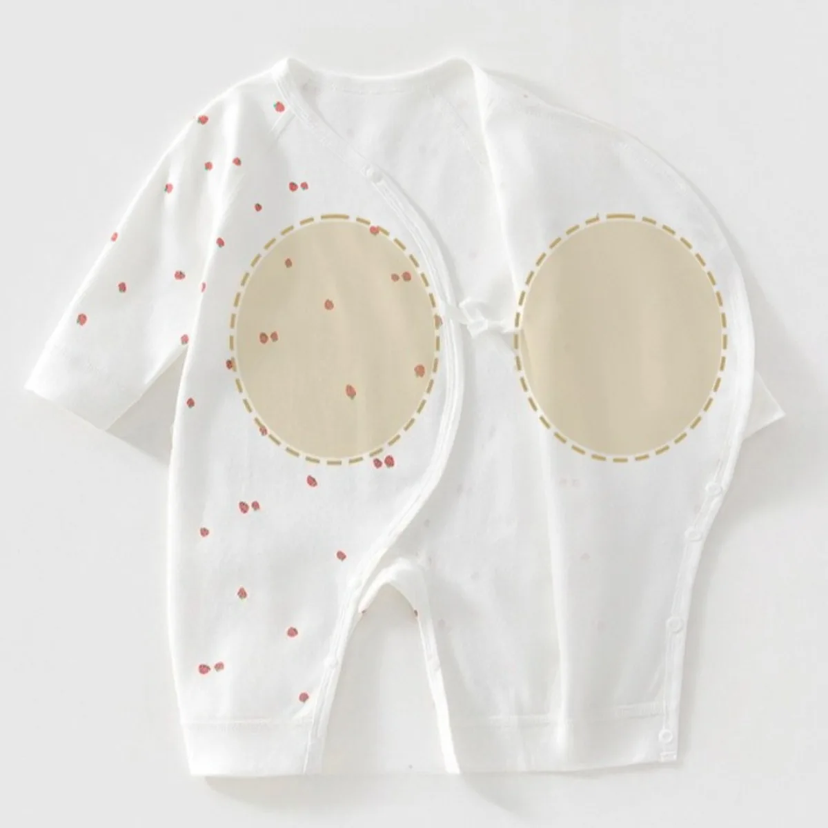 Newborn Baby Romper Tie-side Snaps Long Sleeve Onesie Print Soft Breathable Cotton Infant Jumpsuit Unisex 0-6M Spring Autumn