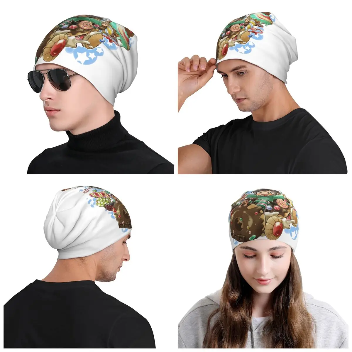 Custom Wreck-It Ralph Wallpaper Anime Skullies Beanies Caps Fashion Winter Warm Women Men Knitted Hat Unisex Adult Bonnet Hats