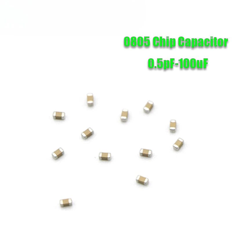 Condensador de cerámica multicapa, Chip de película gruesa SMD, 1 carrete, 4000 piezas, 0805, 50V, 0.5pF-47uF, 10NF