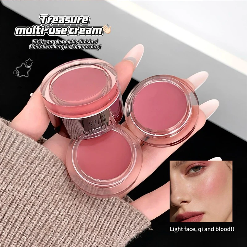 Sensory Dual-effect Multi-ues Cream Lips Cheek All-in-one Watery Lip Gloss Matte Blush Eyes Makeup Natural Soft Lightweight