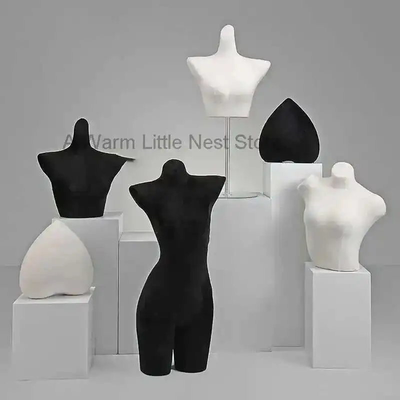 

modern Velvet Underwear Mannequin Body Props Female Bust Bra Pajamas Display Stand Ladies Lingerie Store Human Underwear Model Z