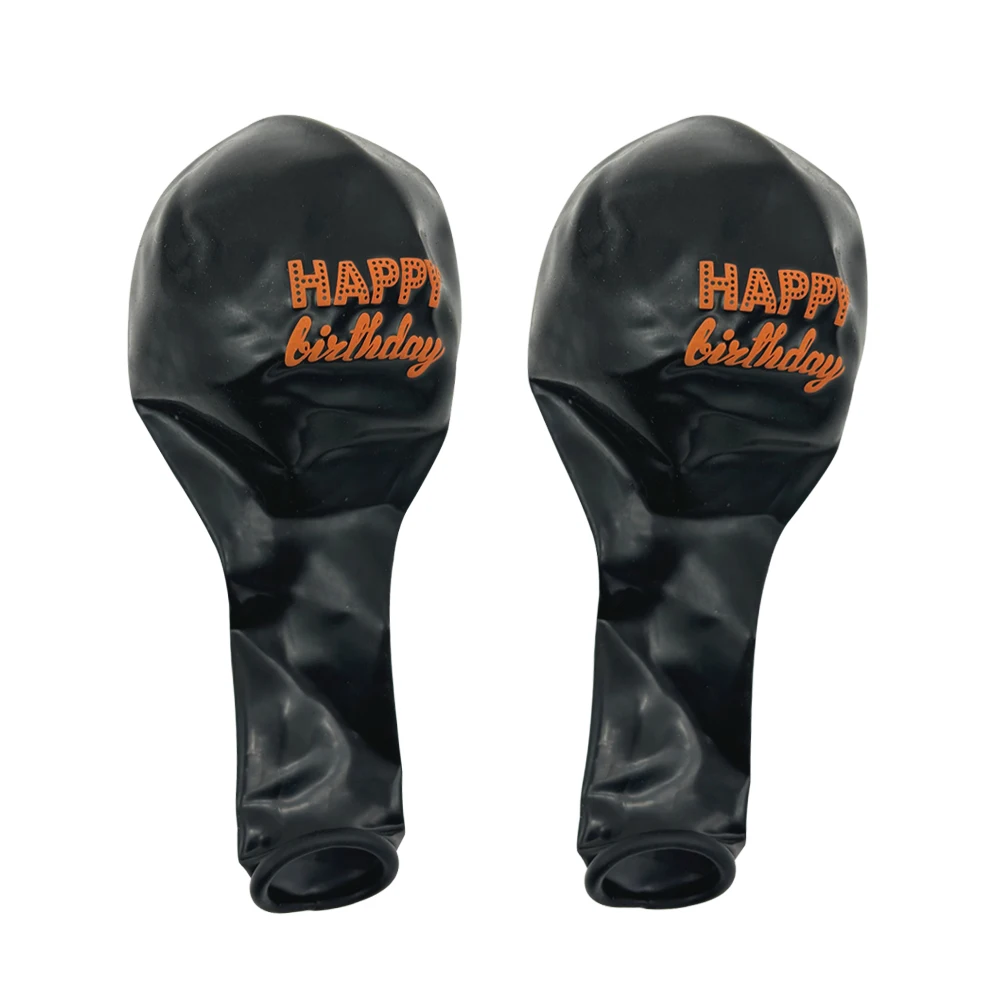 1 Beutel Schwarze 10-Zoll „Happy Birthday“ Konfetti-Latexballons für Erwachsenen-Geburtstagsfeiern, DIY-Heimpartys, Jubiläumsdekorationen – Detail 1