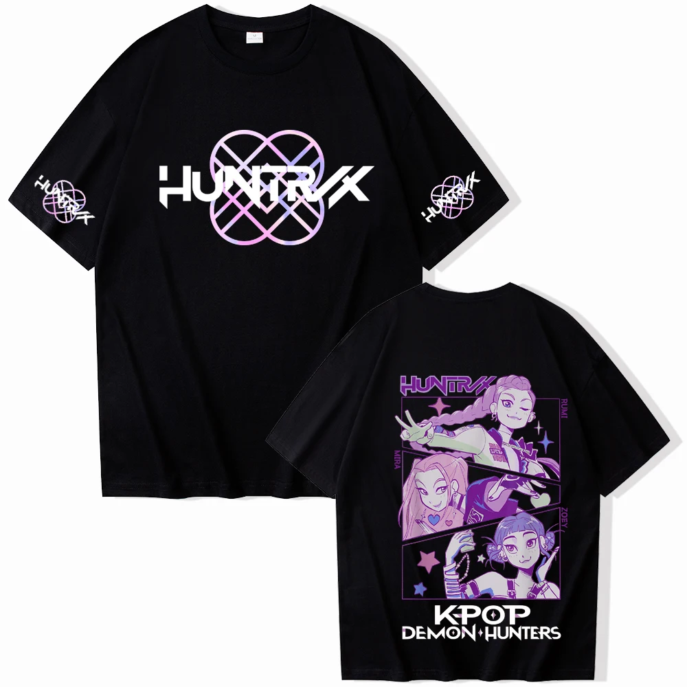 

New Anime T-shirt K-Pop Demon Hunters T-shirt Harajuku O-neck Casual Shirt Gift Cotton Top