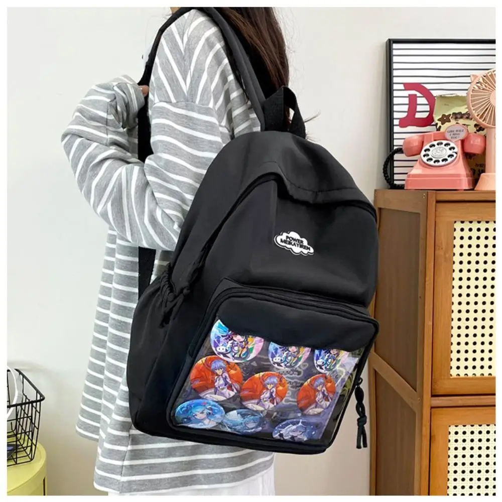 Nowy Design Plecak Dużej Pojemności Poliester Nylon Przezroczyste Torebki Harajuku Torba na Ramię Wielokrotnego Użytku Do Codziennego Użytku