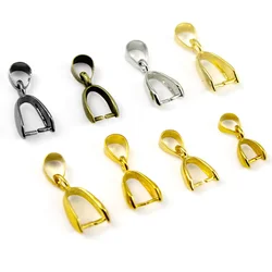 20Pcs Copper Gold Silver Plated Pendant Pinch Bail Clasps Necklace Hooks Clips Connector For DIY Jewelry Making Findings